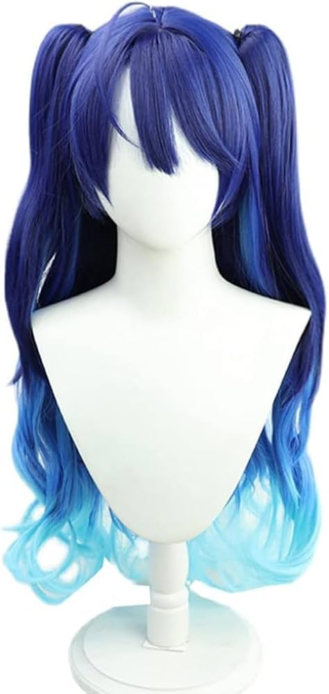 Amazon.co.jp: コスプレウィッグ 天宮こころ 青 水色 あまみや